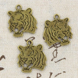 10pcs Charms Roaring Tiger Head 27x24mm Antique Tibetan Bronze Pendant Findings Accessories DIY Vintage Choker Jewelry EF4654