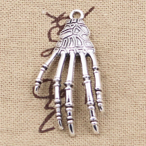 5pcs Charms Skeleton Skull Claws 39x20mm Tibetan Silver Color Pendant Findings Accessories DIY Vintage Choker Handmade Jewelry