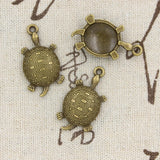 5pcs Charms Tortoise Turtle Sea 34x18mm Antique Tibetan Bronze Pendant Findings Accessories DIY Vintage Choker Jewelry EF0577