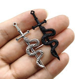 5pcs/lot  18*54mm New Alloy Charm Snake Sword Charms Pendant Designer Charms For Jewelry Making DIY Jewelry Findings