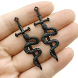 5pcs/lot  18*54mm New Alloy Charm Snake Sword Charms Pendant Designer Charms For Jewelry Making DIY Jewelry Findings