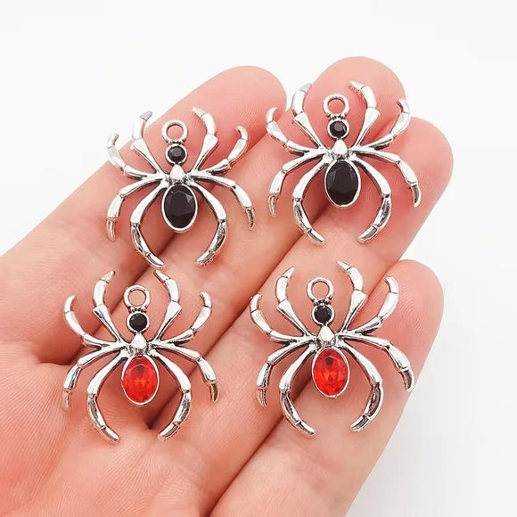 5pcs/lot 31*27mm Halloween Pendant Zinc alloy Gothic Spider Charms Pendant Fit Jewelry Making DIY Jewelry Findings