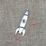 6 Pieces 15*50mm Antique Silver Color Rocket Charms Pendant Keychain For DIY Jewelry Making