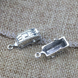 6 Pieces 27.2x10mm Antique Silver Color Car Charms Minibus Keychain for DIY Jewelry Making