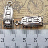 6 Pieces 27.2x10mm Antique Silver Color Car Charms Minibus Keychain for DIY Jewelry Making