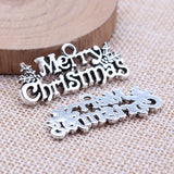 6Pcs/Lot 16x36mm 3 Colors Merry Christmas Charms Pendant For DIY Jewelry Making Handmade Jewelry Craft Findings