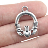 6Pieces 22*29mm Mixed Alloy Antique Silver Color Heart Hands Charms Keychain Pendant Accessory For DIY Jewelry Making