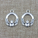 6Pieces 22*29mm Mixed Alloy Antique Silver Color Heart Hands Charms Keychain Pendant Accessory For DIY Jewelry Making