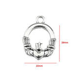 6Pieces 22*29mm Mixed Alloy Antique Silver Color Heart Hands Charms Keychain Pendant Accessory For DIY Jewelry Making