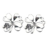 6Pieces 27*27mm Good Luck Four-leaf Clover CharmAntique Silver Color  Pendant For Women DIY Jewelry Making Craft