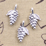 10pcs Charms 3D Grape 26x14x6mm Antique Silver Color Pendants Making DIY Handmade Tibetan Finding Jewelry