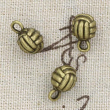 10pcs Charms 3d Volleyball 15x10x10mm Antique Silver Color Pendants Making DIY Handmade Tibetan Finding Jewelry