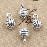 10pcs Charms 3d Volleyball 15x10x10mm Antique Silver Color Pendants Making DIY Handmade Tibetan Finding Jewelry