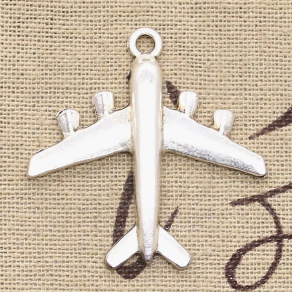 10pcs Charms Airplane Plane 38x38mm Antique Silver Color Pendants Making DIY Handmade Tibetan Finding Jewelry