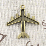 10pcs Charms Airplane Plane 38x38mm Antique Silver Color Pendants Making DIY Handmade Tibetan Finding Jewelry