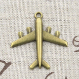 10pcs Charms Airplane Plane 38x38mm Antique Silver Color Pendants Making DIY Handmade Tibetan Finding Jewelry