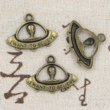 6pcs Charms Alien ET Believe Spaceship 23x30mm Antique Making Pendant fit,Vintage Tibetan Bronze,DIY Handmade Jewelry