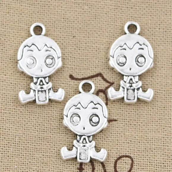 10pcs Charms Baby Boy 24x13mm Antique Making Pendant fit,Vintage Tibetan Bronze Silver color,DIY Handmade Jewelry
