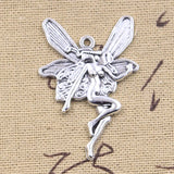 6pcs Charms Butterfly Fairy Angel 42x29mm Antique Silver Color Pendants Making DIY Handmade Tibetan Finding Jewelry