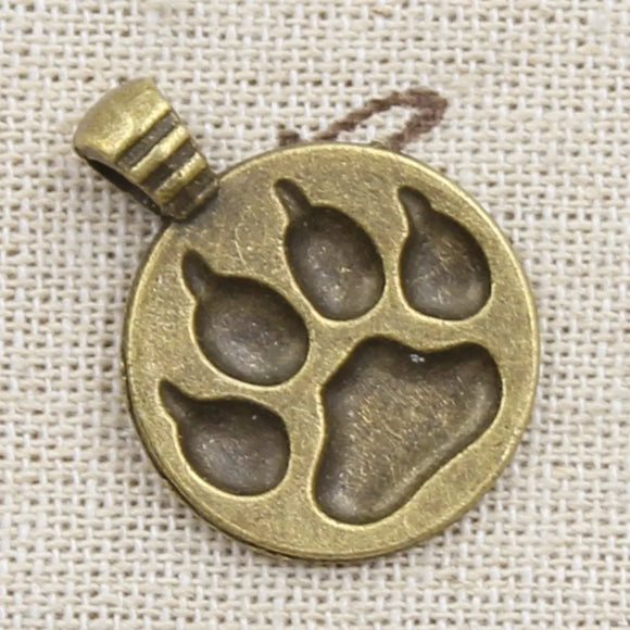 6pcs Charms Dog Paw 28x21mm Antique Making Pendant fit,Vintage Tibetan Bronze Silver color,DIY Handmade Jewelry
