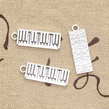 10pcs Charms Electronic Organ Piano 30x10mm Antique Silver Color Pendants Making DIY Handmade Tibetan Finding Jewelry EF4687