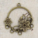 6pcs Charms Flower Connector 35x32mm Antique Making Pendant fit,Vintage Tibetan Bronze,DIY Handmade Jewelry