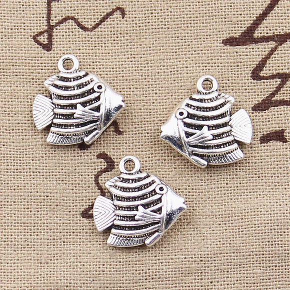 10pcs Charms Goldfish Fish 18x18mm Antique Tibetan Silver Color Pendant Findings Accessories DIY Vintage Choker Handmade Jewelry
