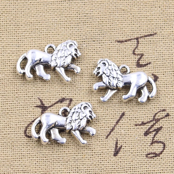 10pcs Charms Lion 15x22mm Antique Making Pendant fit,Vintage Tibetan Bronze Silver Color ,DIY Handmade Jewelry