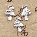 6pcs Charms Mushroom 25x16mm Antique Making Pendant fit,Vintage Tibetan Bronze Silver color,DIY Handmade Jewelry