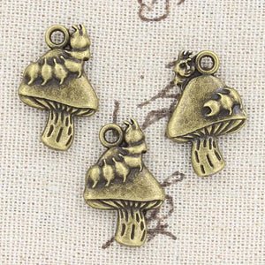 6pcs Charms Mushroom 25x16mm Antique Making Pendant fit,Vintage Tibetan Bronze Silver color,DIY Handmade Jewelry