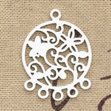6pcs Charms Native Dream Catcher Connector 35x26mm Antique Silver Color Plated Making DIY Handmade Tibetan Finding Jewelry