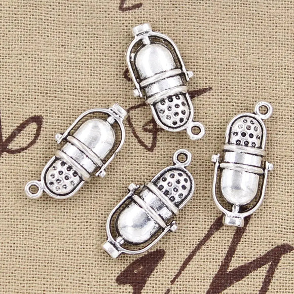 10pcs Charms Retro Microphone Mike 26x13mm Antique Making Pendant fit,Vintage Tibetan Bronze Silver color,DIY Handmade Jewelry g1194
