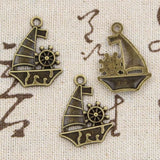 10pcs Charms Ship Boat 28x22mm Antique Silver Color Pendants Making DIY Handmade Tibetan Finding Jewelry