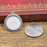6pcs New Fashion 20mm Inner Size Antique Bronze Silver Color Classic Round Style Cabochon Base Setting Charms Pendant