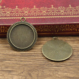 6pcs New Fashion 20mm Inner Size Antique Bronze Silver Color Classic Round Style Cabochon Base Setting Charms Pendant