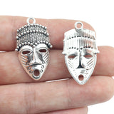 6pcs/lot 20*33mm Alloy Antique Silver With Face Charm Pendant For Necklace Jewelry DIY Making Findings