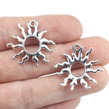 6pcs/lot 25*26mm Alloy Hollow Out Sun Charm Antique Silver Color DIY Charm Pendant For Necklace Jewelry Making Findings