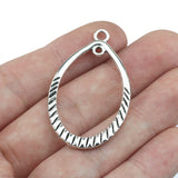 6pcs/lot 26*43mm Hollow Out Waterdrop Shaped Charm Pendnant Antique Silver Color DIY Earring Pendnant Jewelry Making Accessories