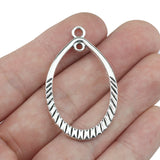 6pcs/lot 26*43mm Hollow Out Waterdrop Shaped Charm Pendnant Antique Silver Color DIY Earring Pendnant Jewelry Making Accessories