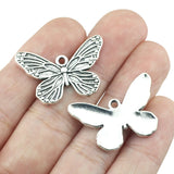 6piece/lot  21*31mm Butterfly Charm Antique Silver Color Insects Charms Pendants  For DIY Jewelry Making