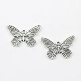 6piece/lot  21*31mm Butterfly Charm Antique Silver Color Insects Charms Pendants  For DIY Jewelry Making