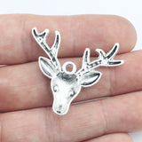 8 Pieces 33*36mm Tibetan Silver Plated Dear Head Charms Pendant Alloy Metal Charm For Diy Jewelry Making