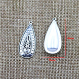 8Pieces 15*35mm Mixed Alloy Antique Silver Color Water Drop Charms Keychain Pendant Accessory For DIY Jewelry Making