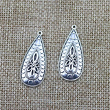8Pieces 15*35mm Mixed Alloy Antique Silver Color Water Drop Charms Keychain Pendant Accessory For DIY Jewelry Making