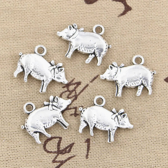 10pcs Charms 3D Pig 21x16mm Antique Making Pendant fit,Vintage Tibetan Bronze Silver color,DIY Handmade Jewelry