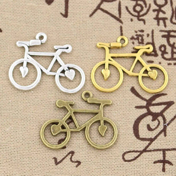 10pcs Charms Bike Bicycle 31x24mm Antique charms,pendant fit,Vintage Tibetan Bronze Silver Color gold,DIY Handmade Jewelry