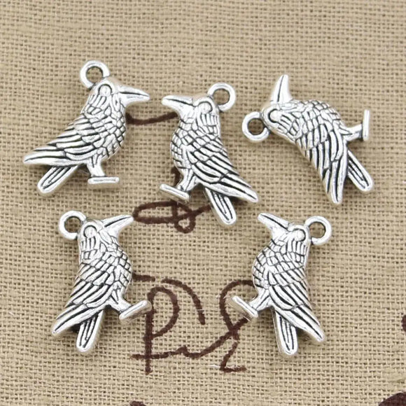 10pcs Charms Bird Parrot 17x17mm Antique Making Pendant fit,Vintage Tibetan Bronze Silver color,DIY Handmade Jewelry