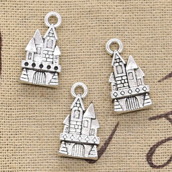 10pcs Charms Castle House 21x11mm Antique Making Pendant fit,Vintage Tibetan Bronze Silver color,DIY Handmade Jewelry ef3602