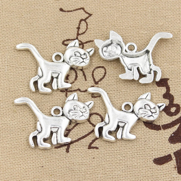 10pcs Charms Cat 30x22mm Antique Making Pendant fit,Vintage Tibetan Bronze Silver color,DIY Handmade Jewelry
