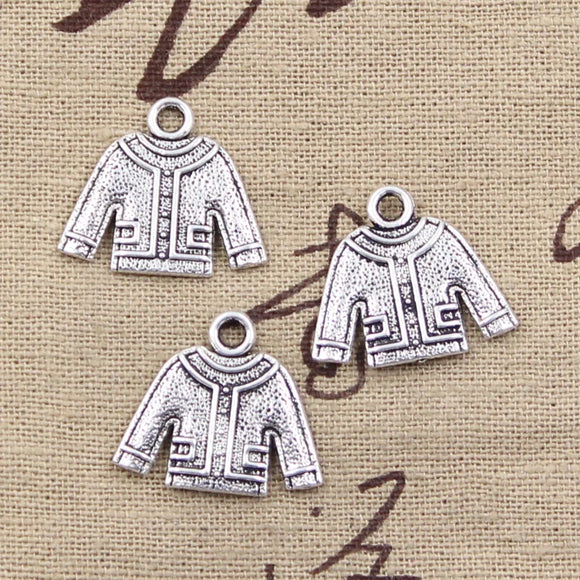 10pcs Charms Cloth Sweater 19x22mm Antique Silver Color Pendants Making DIY Handmade Tibetan Finding Jewelry